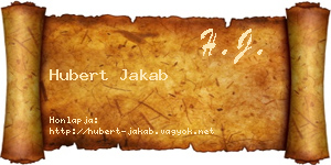 Hubert Jakab névjegykártya